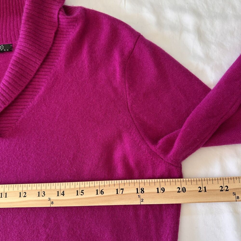Prive Cashmere Sweater Women Small Viloet Fuchsia Shawl Collar Luxury Knit - Picture 5 of 7